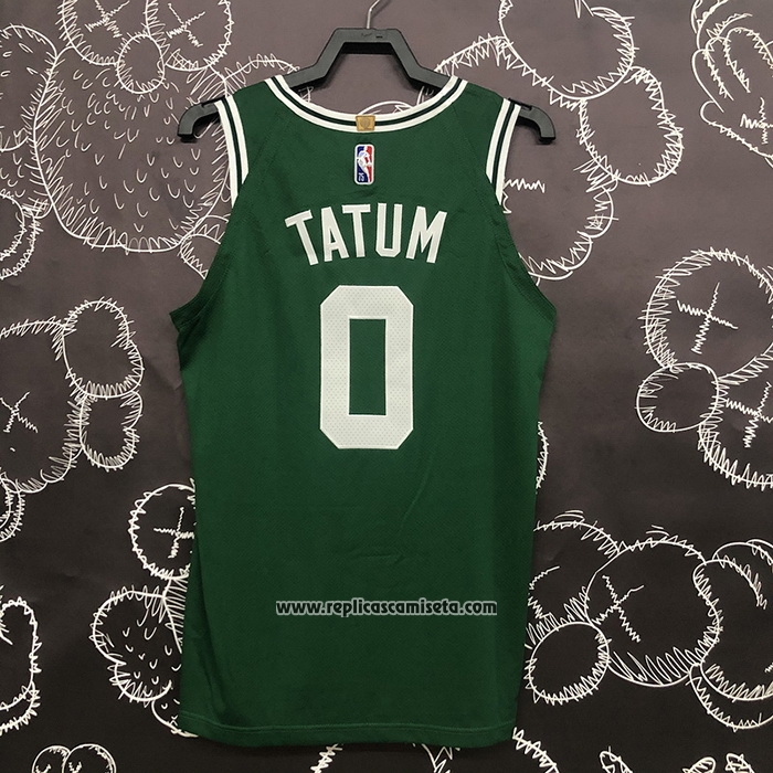 Camiseta Boston Celtics Jayson Tatum #0 Icon Autentico Verde